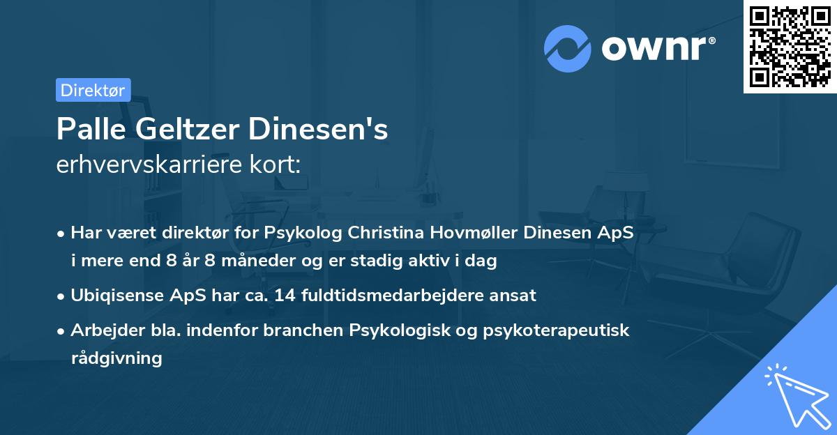 Palle Geltzer Dinesen's erhvervskarriere kort