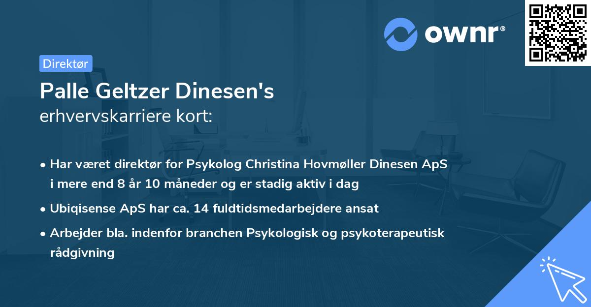 Palle Geltzer Dinesen's erhvervskarriere kort