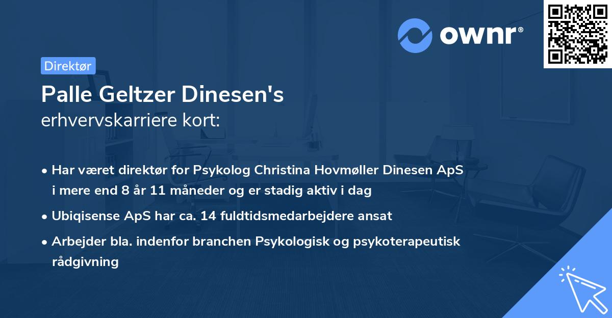 Palle Geltzer Dinesen's erhvervskarriere kort