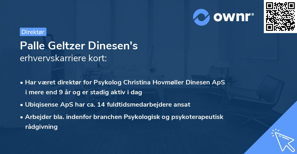 Palle Geltzer Dinesen's erhvervskarriere kort