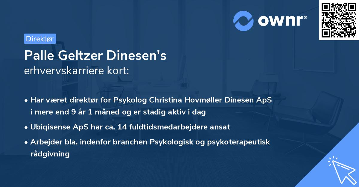 Palle Geltzer Dinesen's erhvervskarriere kort