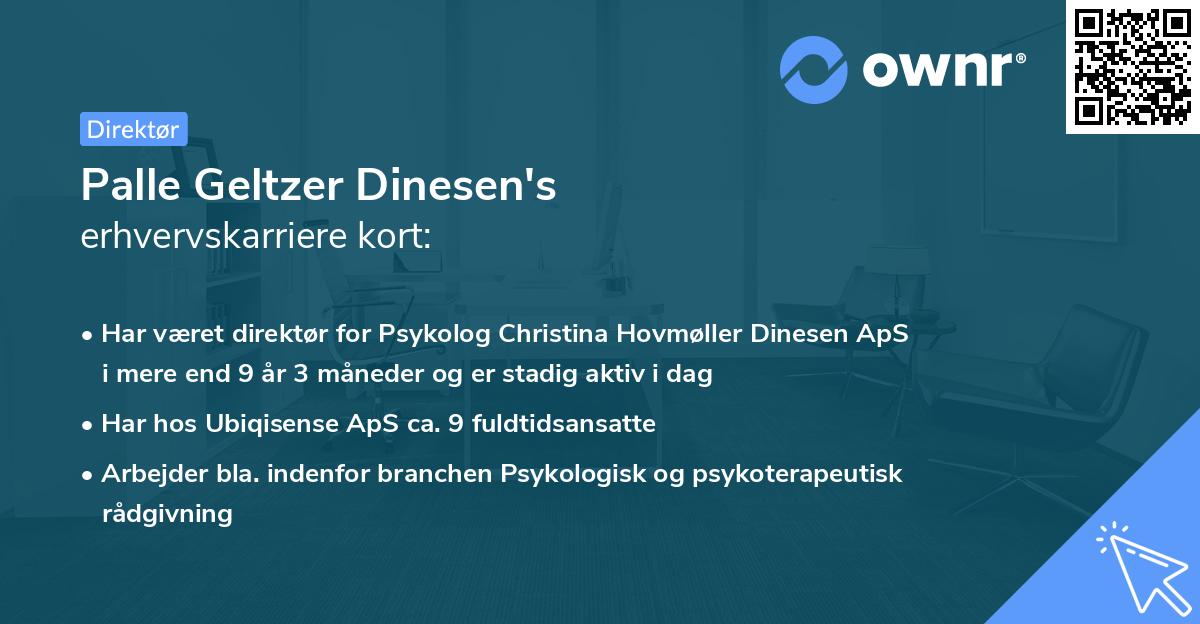 Palle Geltzer Dinesen's erhvervskarriere kort