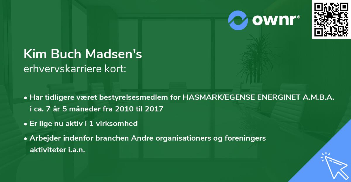 Kim Buch Madsen's erhvervskarriere kort
