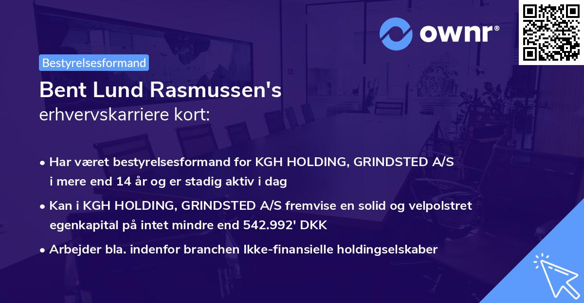 Bent Lund Rasmussen's erhvervskarriere kort