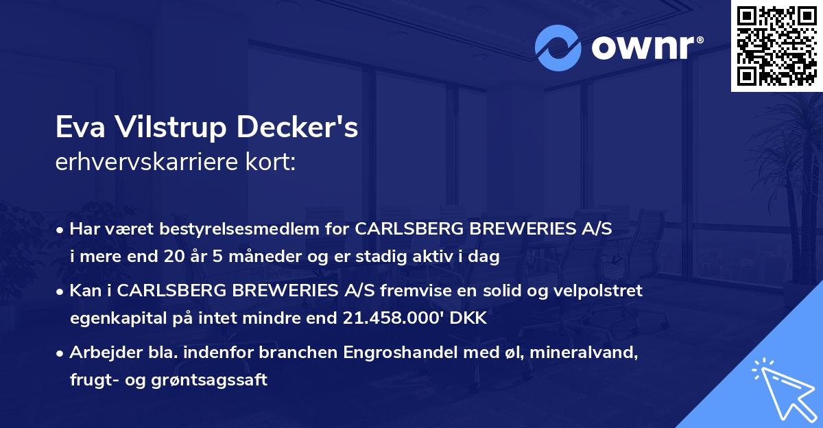 Eva Vilstrup Decker's erhvervskarriere kort