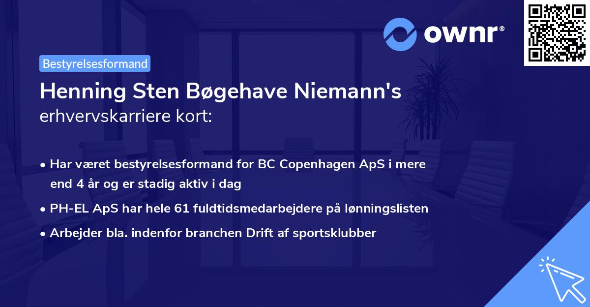 Henning Sten Bøgehave Niemann's erhvervskarriere kort