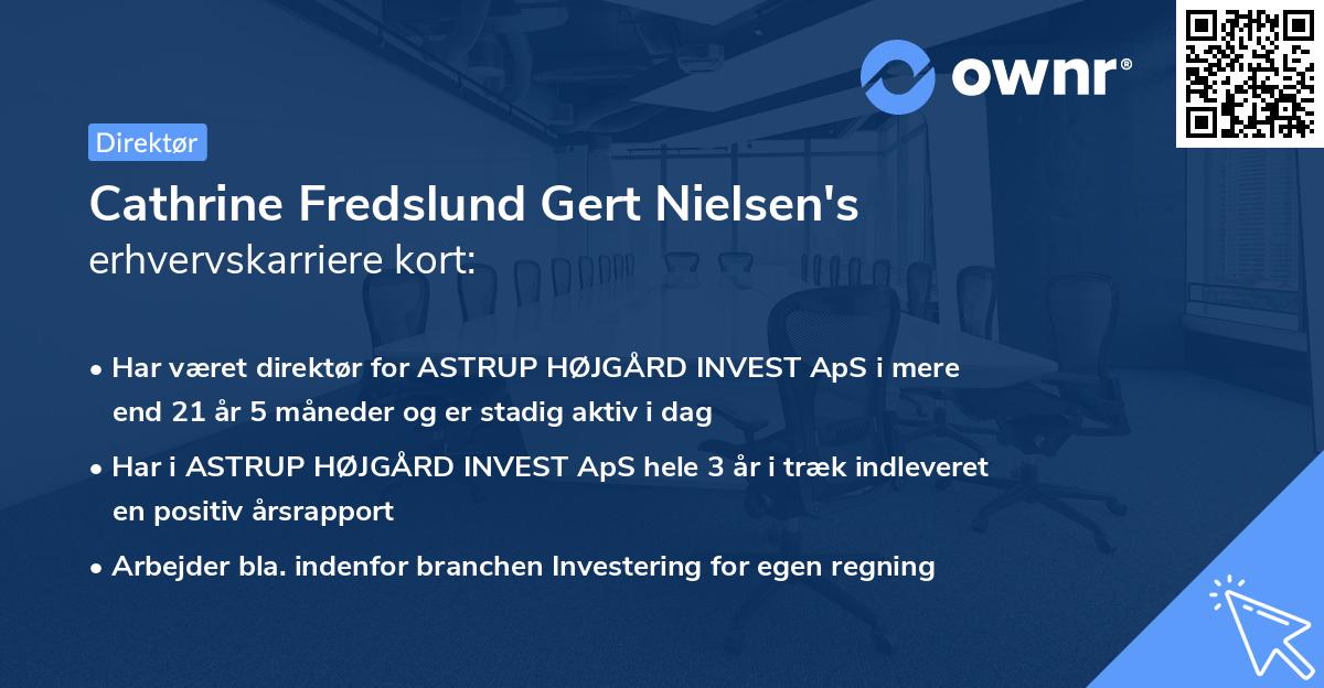 Cathrine Fredslund Gert Nielsen's erhvervskarriere kort