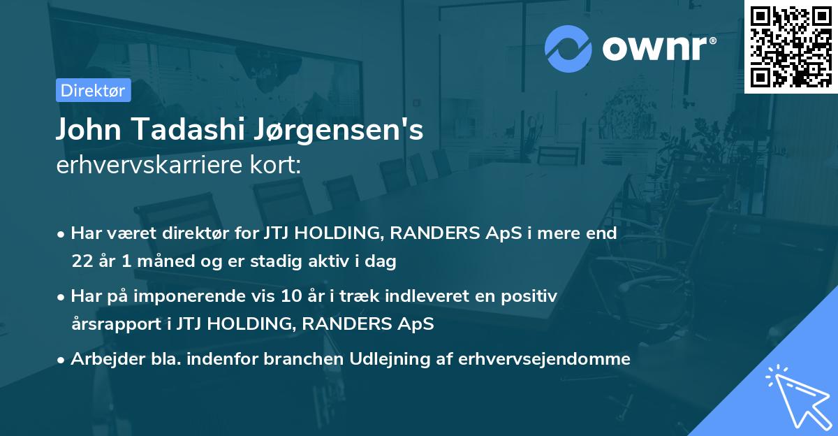 John Tadashi Jørgensen's erhvervskarriere kort