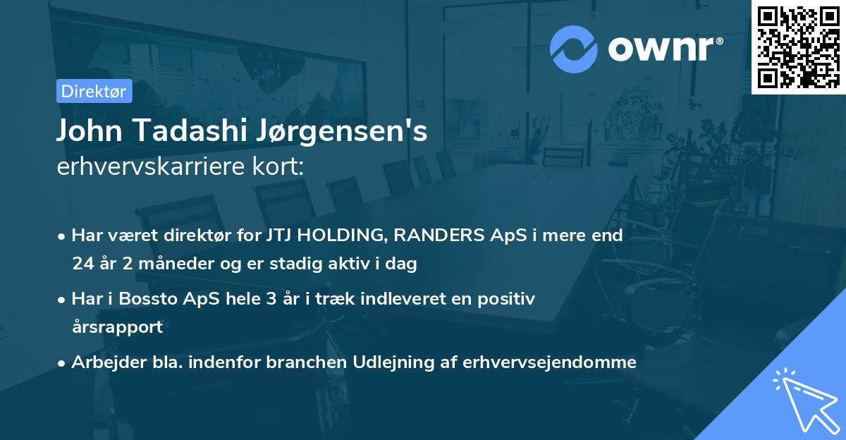 John Tadashi Jørgensen's erhvervskarriere kort
