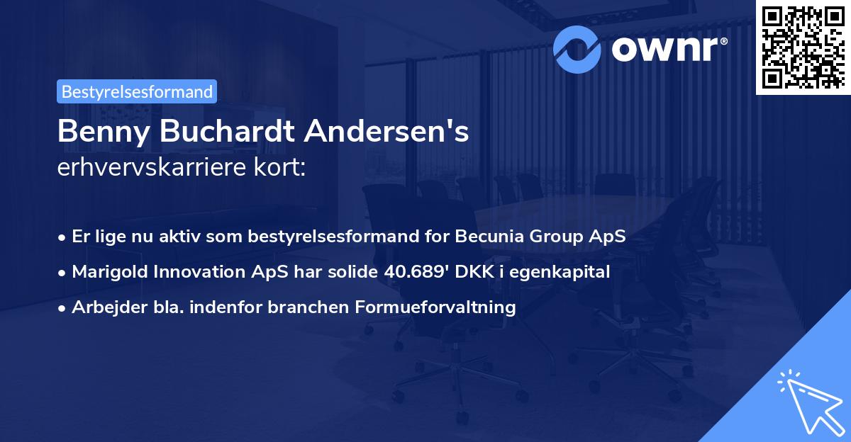 Benny Buchardt Andersen's erhvervskarriere kort