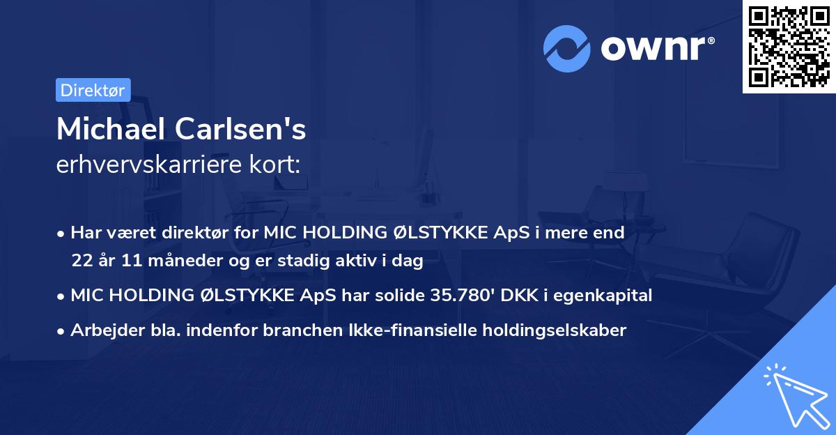 Michael Carlsen's erhvervskarriere kort