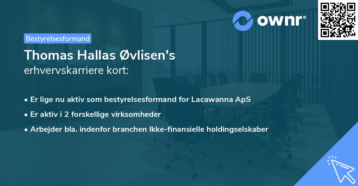 Thomas Hallas Øvlisen's erhvervskarriere kort