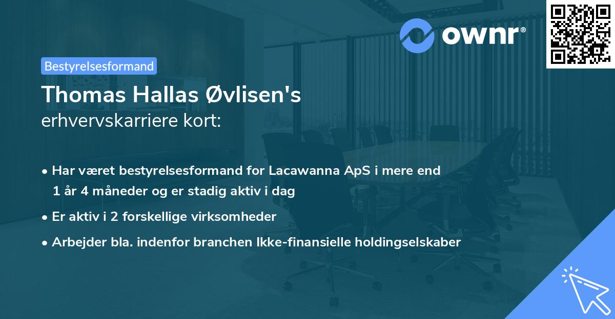 Thomas Hallas Øvlisen's erhvervskarriere kort