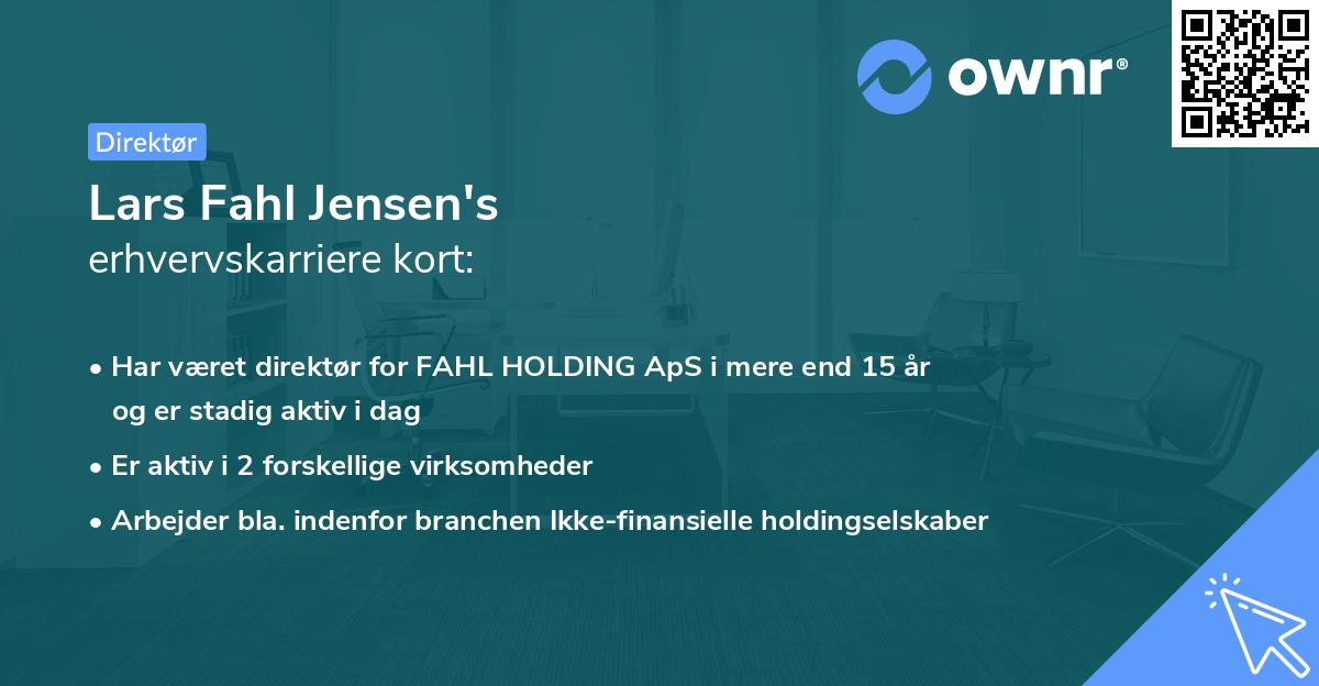 Lars Fahl Jensen's erhvervskarriere kort