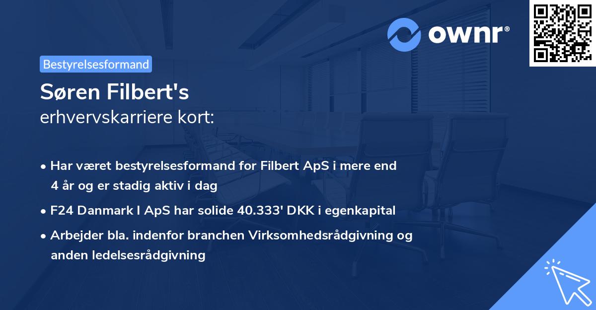 Søren Filbert's erhvervskarriere kort