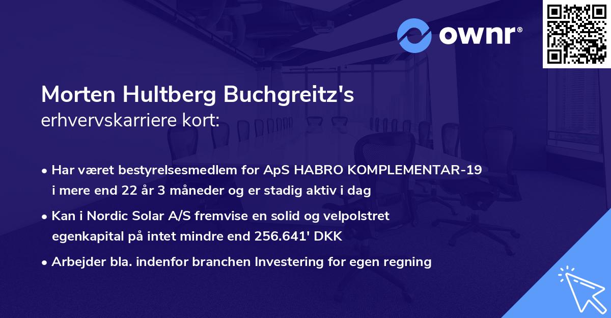 Morten Hultberg Buchgreitz's erhvervskarriere kort