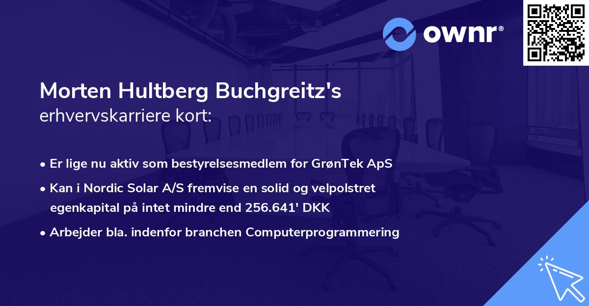 Morten Hultberg Buchgreitz's erhvervskarriere kort