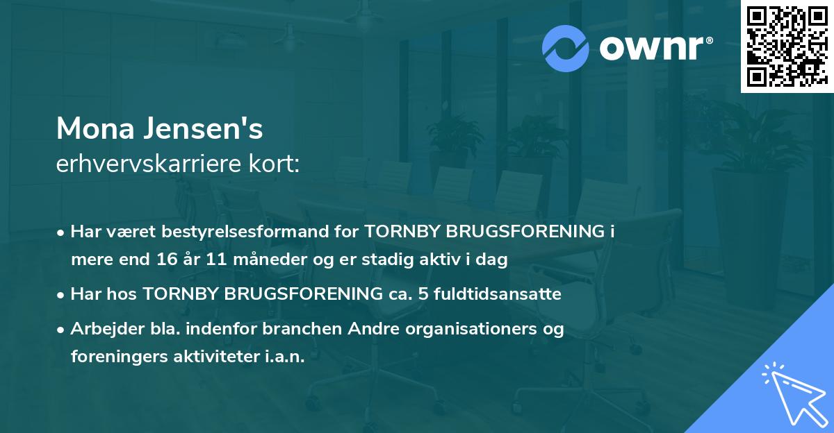 Mona Jensen's erhvervskarriere kort