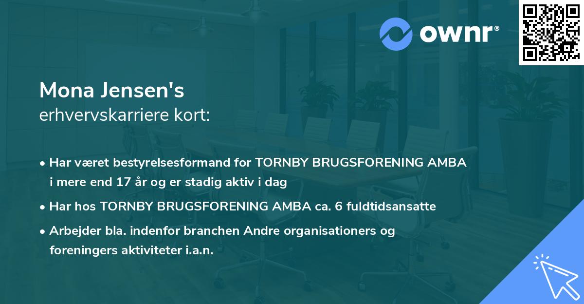 Mona Jensen's erhvervskarriere kort