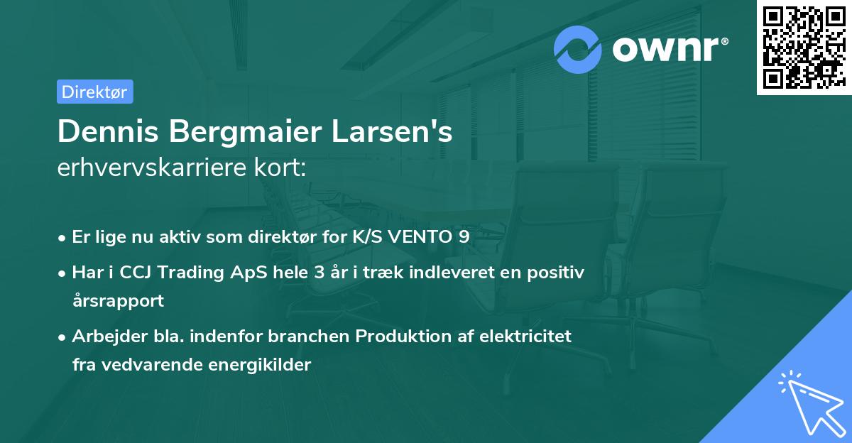 Dennis Bergmaier Larsen's erhvervskarriere kort