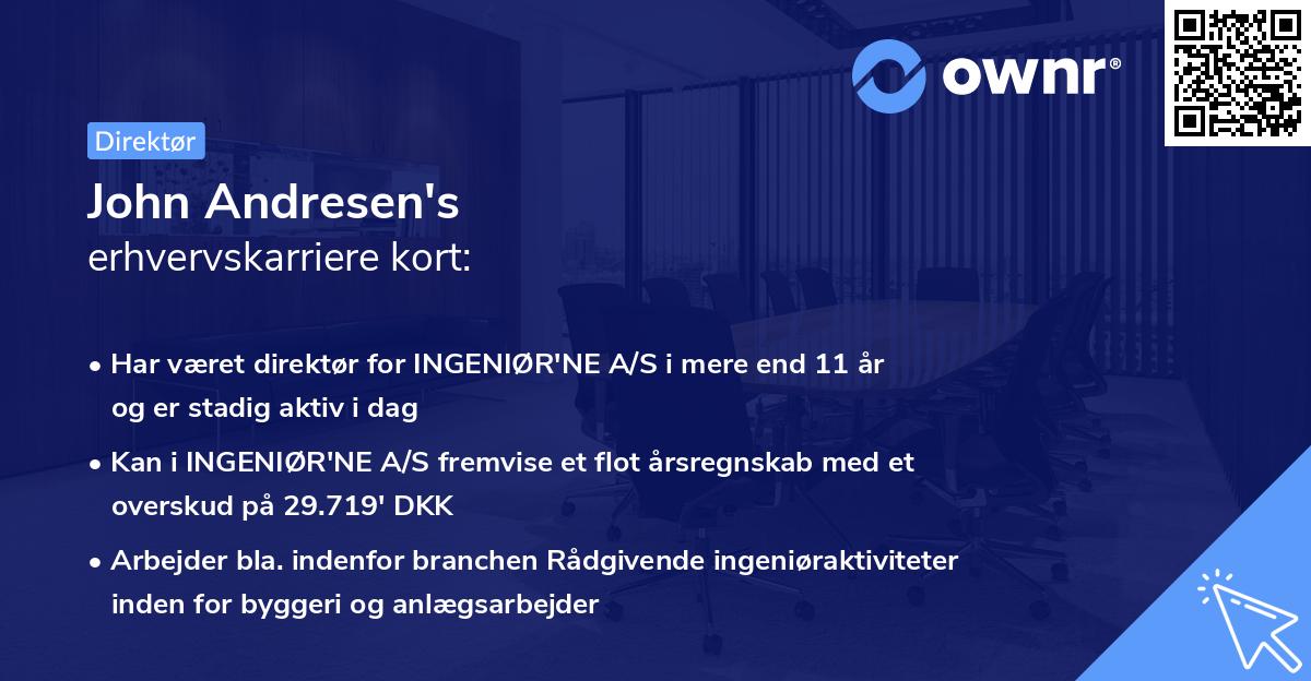John Andresen's erhvervskarriere kort