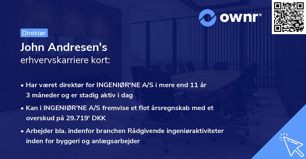 John Andresen's erhvervskarriere kort