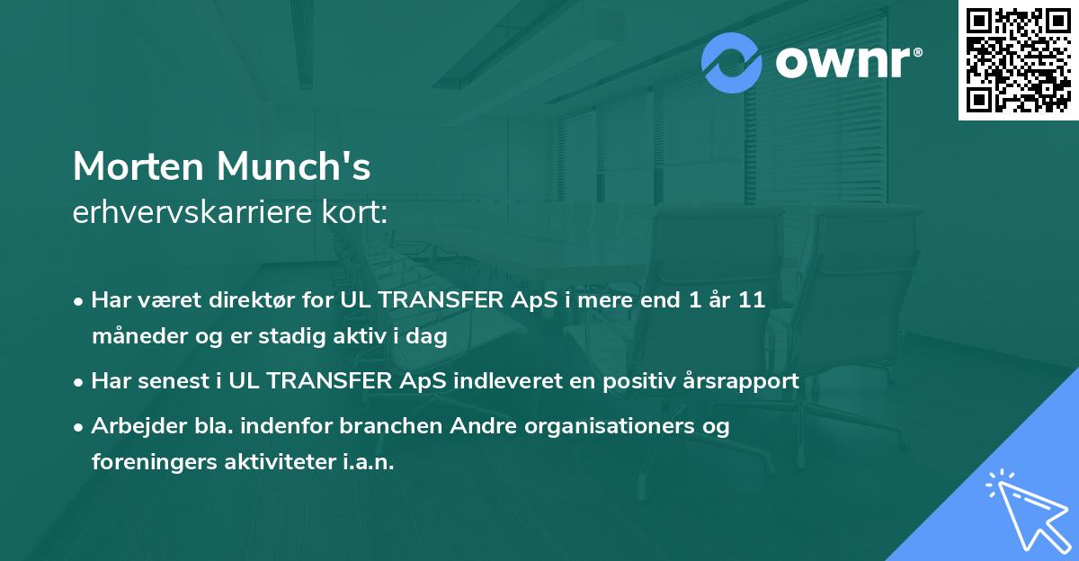 Morten Munch's erhvervskarriere kort