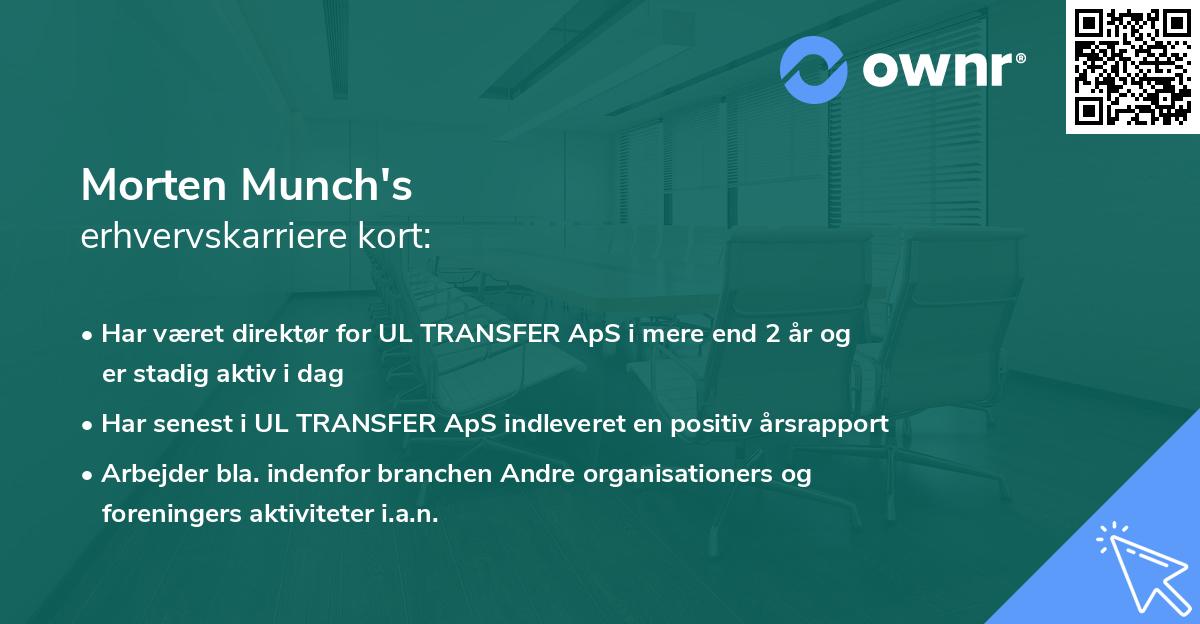 Morten Munch's erhvervskarriere kort