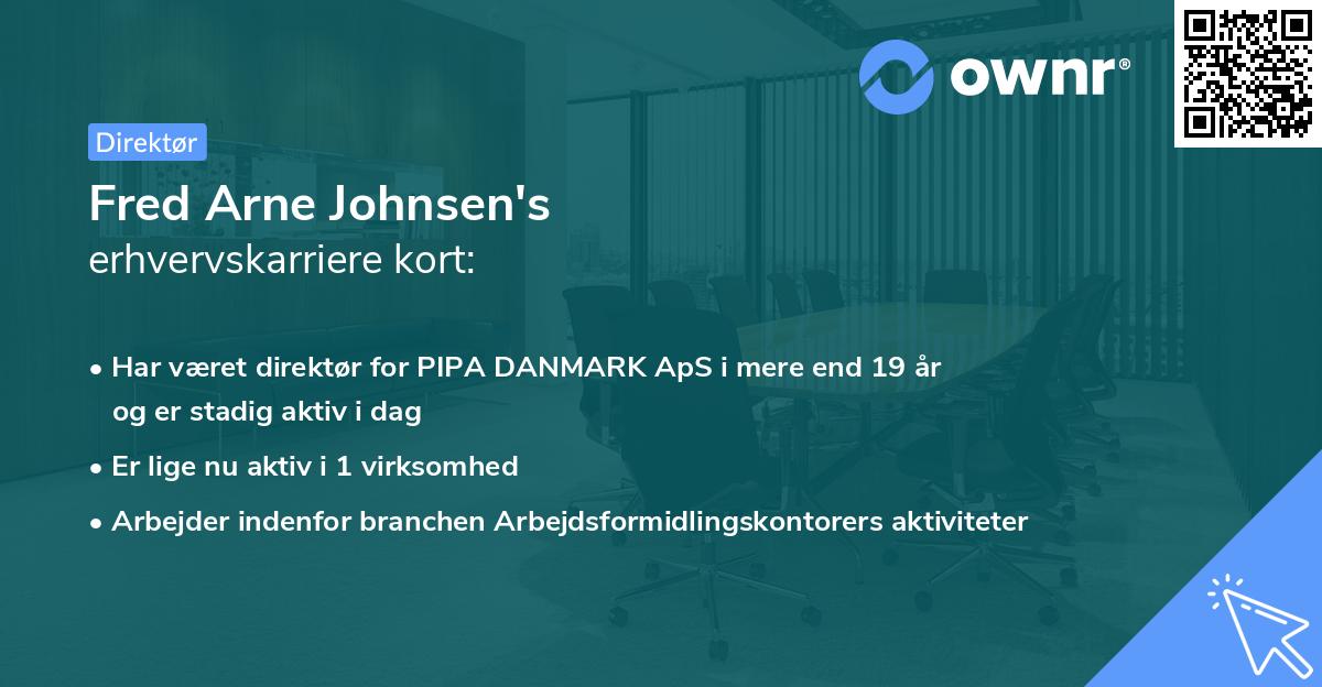Fred Arne Johnsen's erhvervskarriere kort