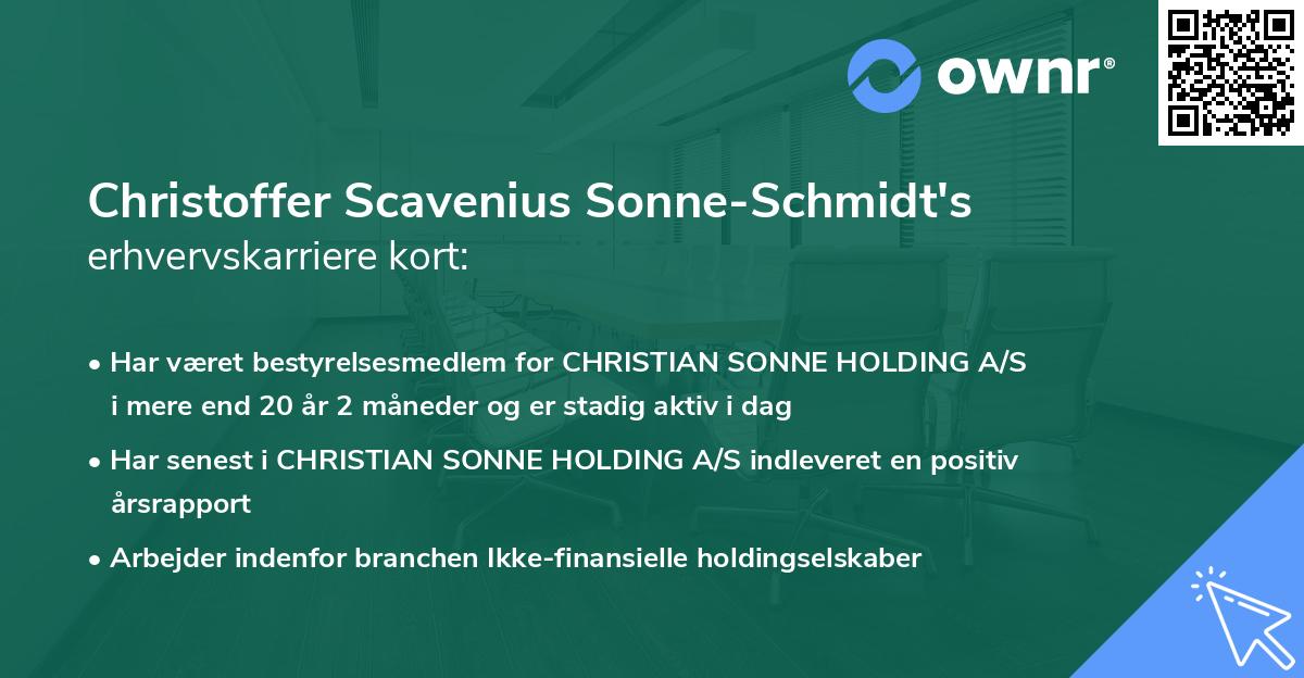 Christoffer Scavenius Sonne-Schmidt's erhvervskarriere kort