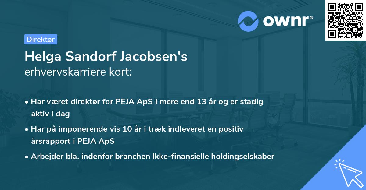 Helga Sandorf Jacobsen's erhvervskarriere kort