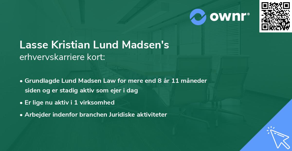 Lasse Kristian Lund Madsen's erhvervskarriere kort