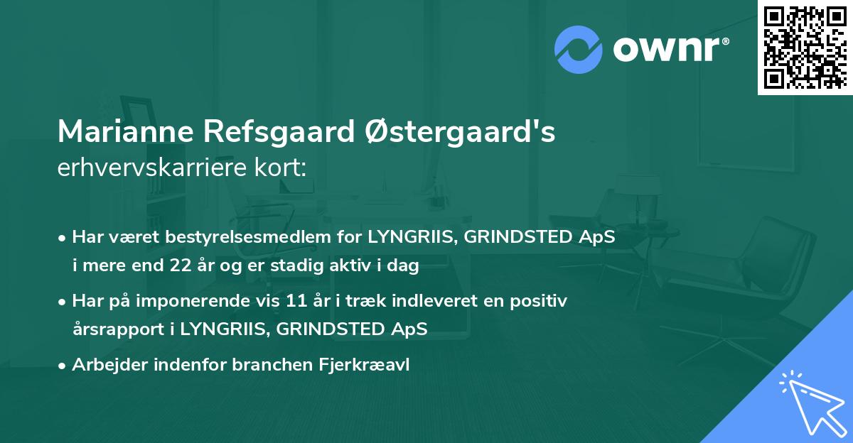 Marianne Refsgaard Østergaard's erhvervskarriere kort