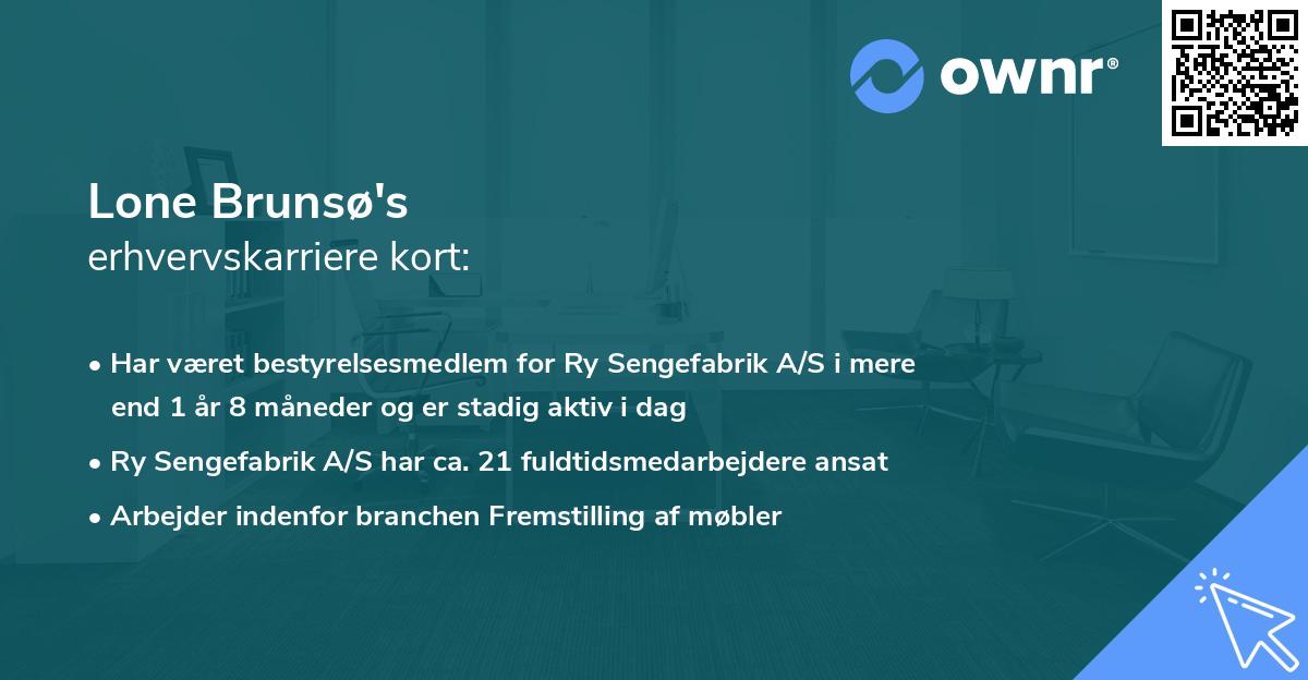 Lone Brunsø's erhvervskarriere kort