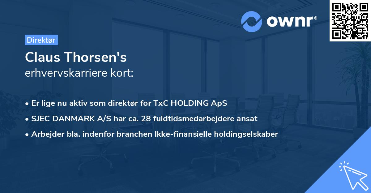 Claus Thorsen's erhvervskarriere kort