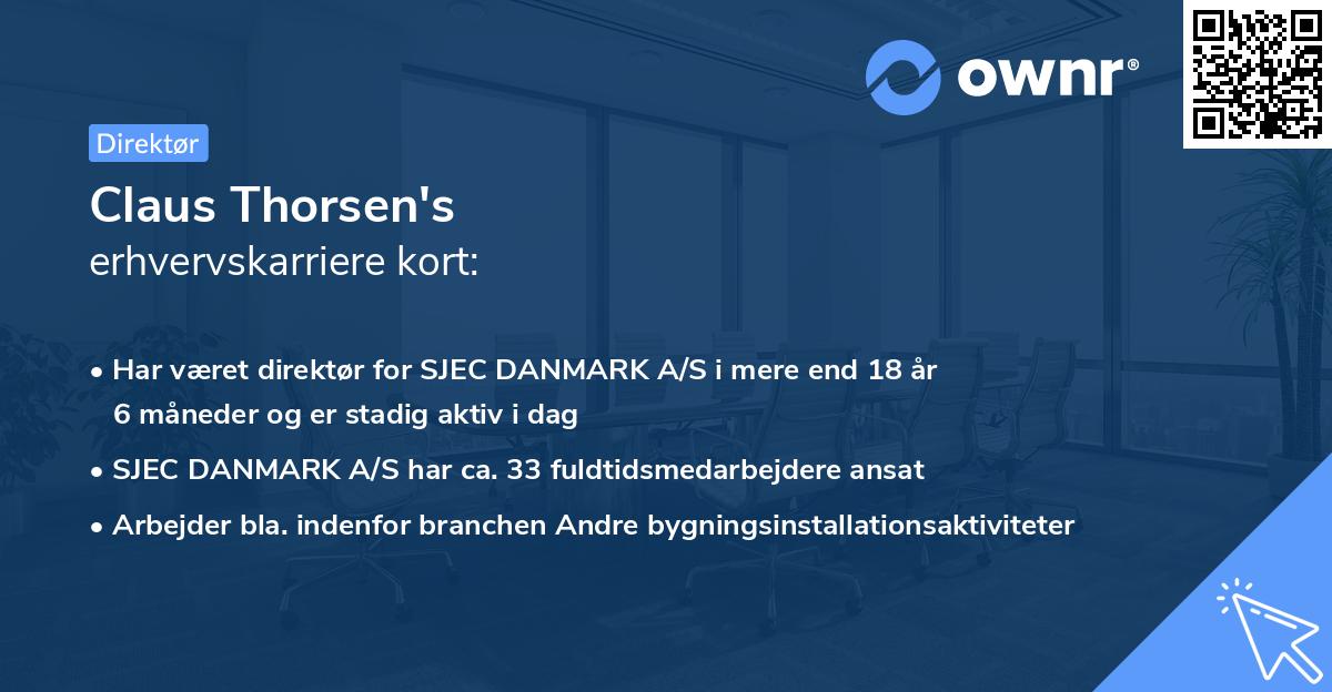 Claus Thorsen's erhvervskarriere kort