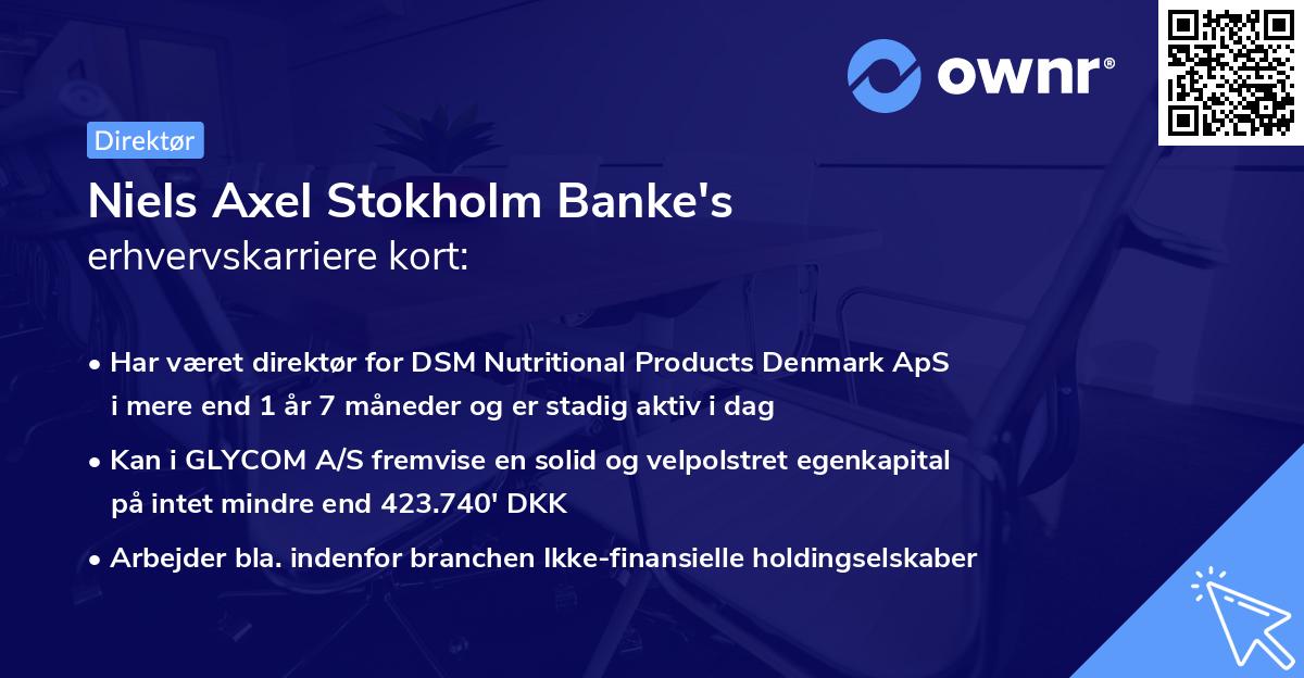 Niels Axel Stokholm Banke's erhvervskarriere kort