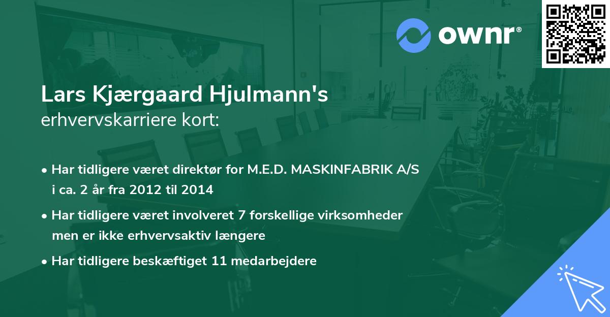 Lars Kjærgaard Hjulmann's erhvervskarriere kort