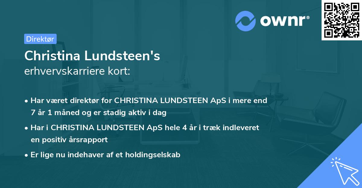 Christina Lundsteen's erhvervskarriere kort