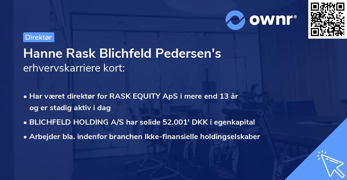 Hanne Rask Blichfeld Pedersen's erhvervskarriere kort