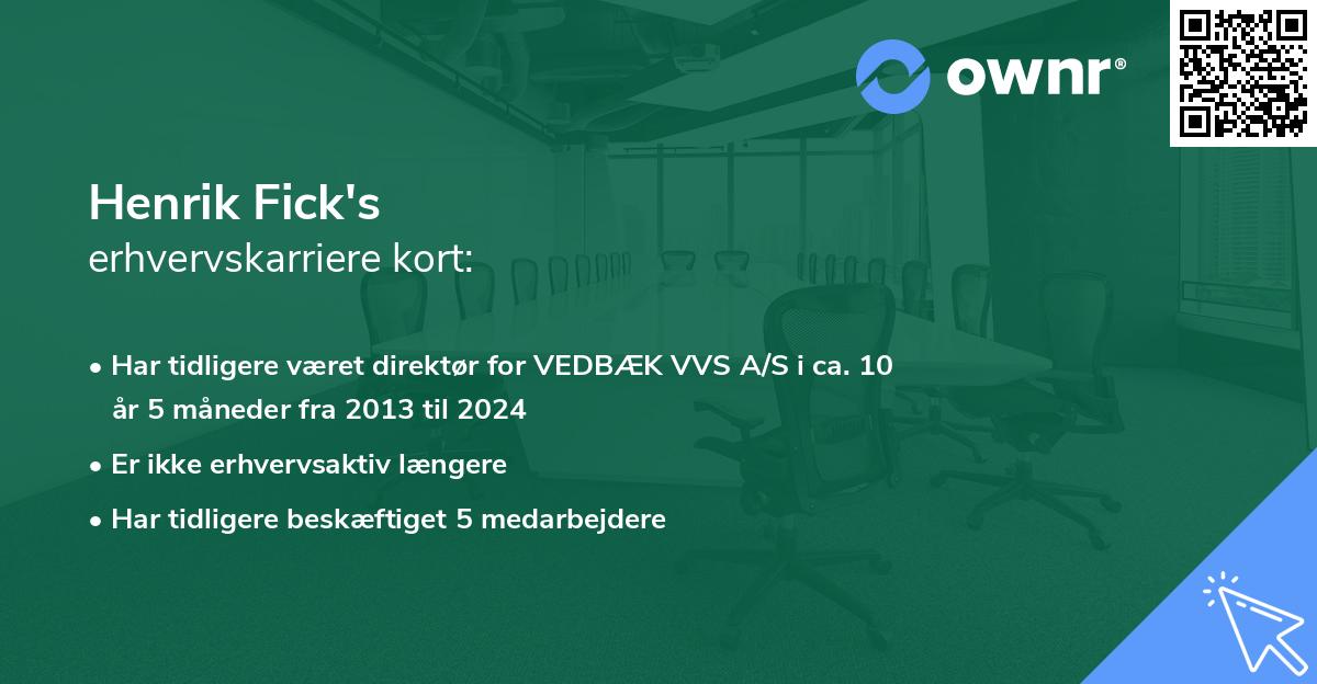 Henrik Fick's erhvervskarriere kort
