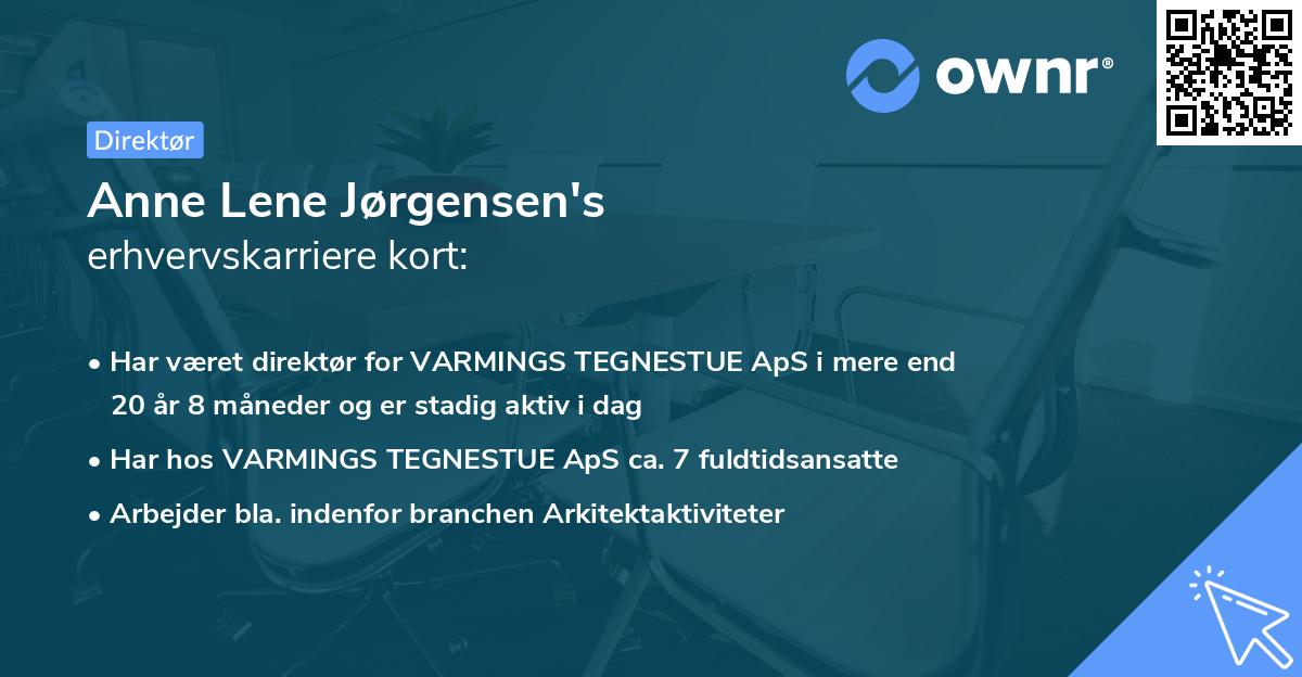 Anne Lene Jørgensen's erhvervskarriere kort