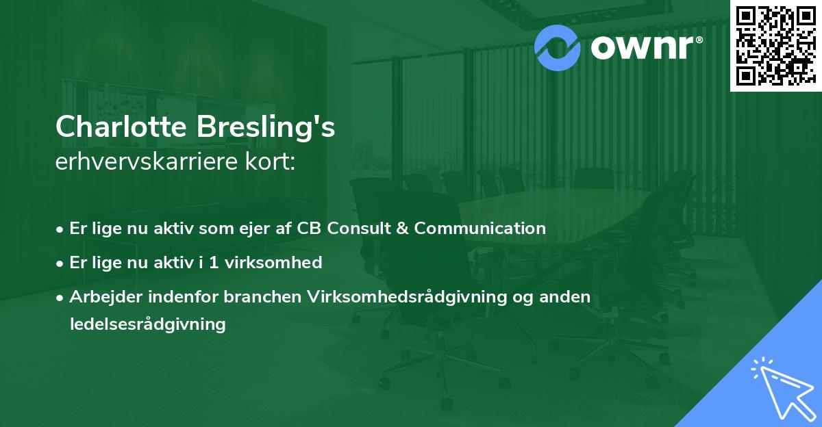 Charlotte Bresling's erhvervskarriere kort