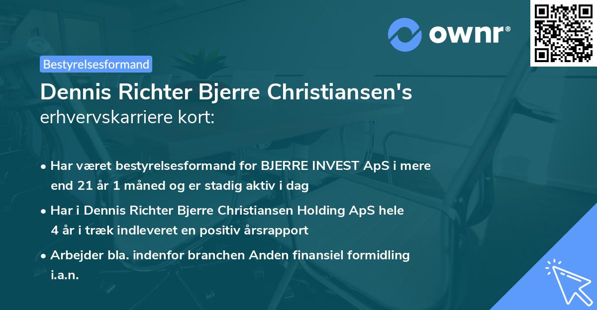 Dennis Richter Bjerre Christiansen's erhvervskarriere kort