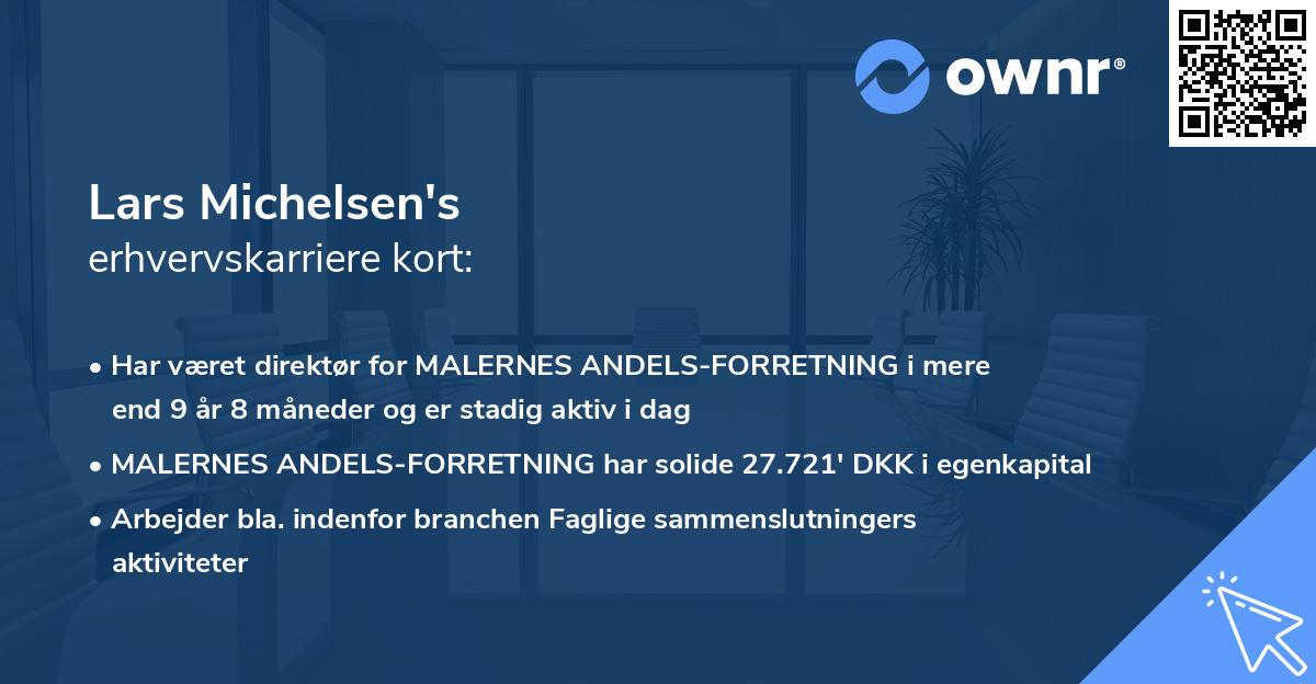 Lars Michelsen's erhvervskarriere kort
