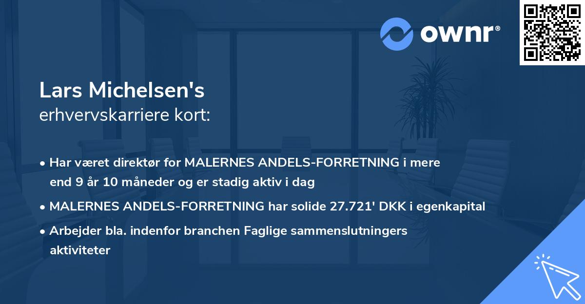 Lars Michelsen's erhvervskarriere kort