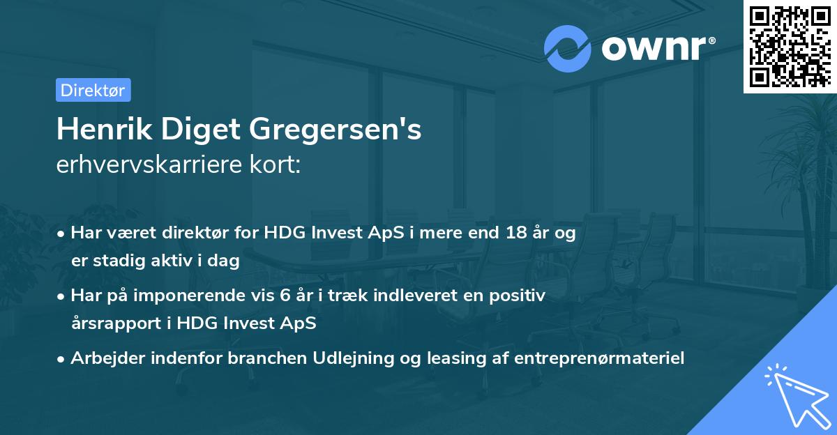 Henrik Diget Gregersen's erhvervskarriere kort