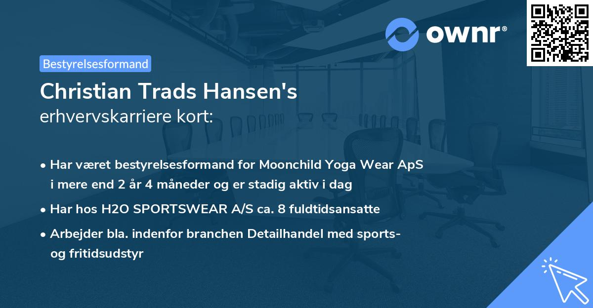 Christian Trads Hansen's erhvervskarriere kort