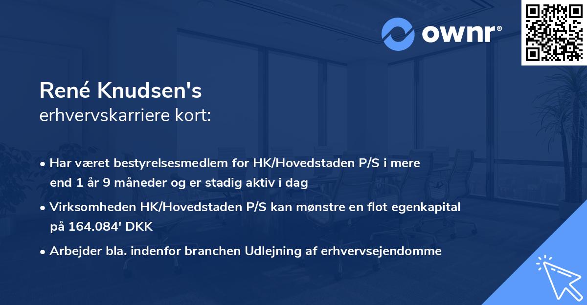 René Knudsen's erhvervskarriere kort