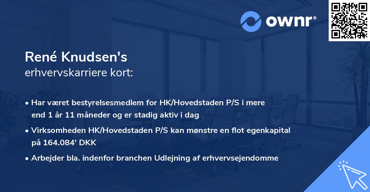 René Knudsen's erhvervskarriere kort